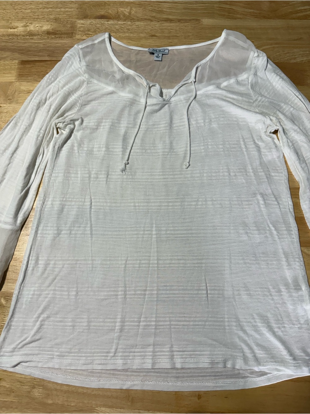 Lucky Brand Women’s White Long Sleeve Peasant Blouse